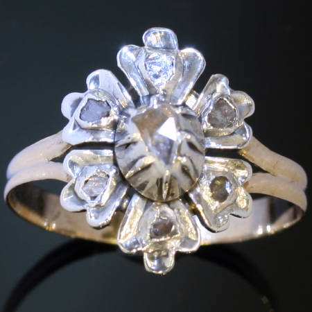 Victorian diamond ring rose cut diamond